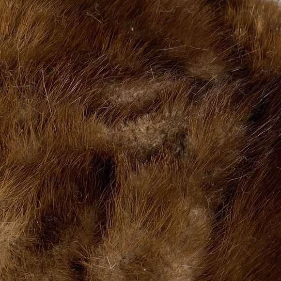 Vintage Brown Mink Fur Hat Satin Lining Winter Union Label Made in USA Mobwife main image 6